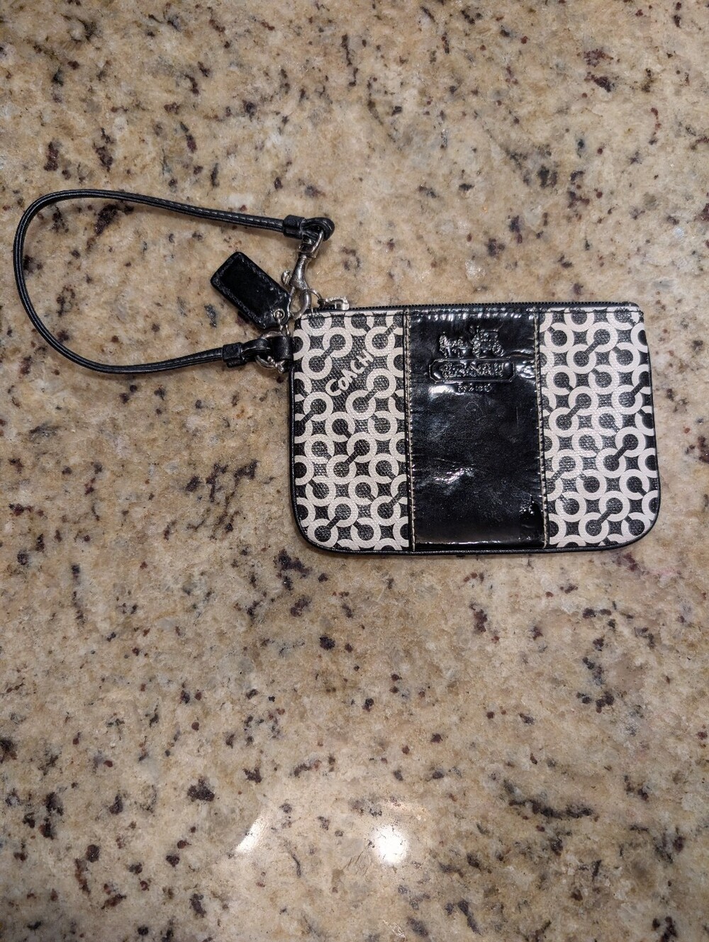 Coach Black & White Signature Wristlet
